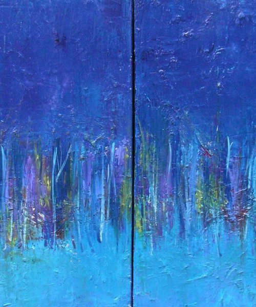 Night Thoughts - Large Diptych by Angela  Dierks