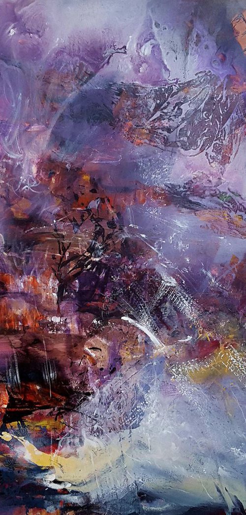 GIGANTIC XXL HUGE PAINTING FASCINATING COLORS COMPOSITION ALICE DREAMS CHILDHOOD GAME MELANCHOLIA ABSTRACT ART BY O KLOSKA by Kloska Ovidiu