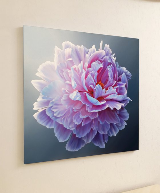 "Mesmerizing peony", realistic painting