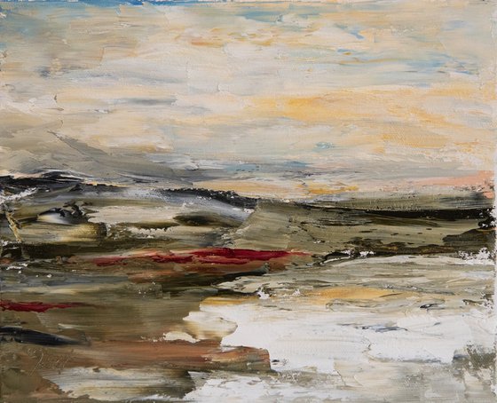 Toundra - Original small abstract landscape - Oil