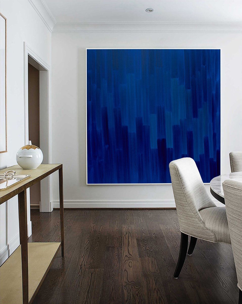 Abstract Oil Painting By Nataliia Sydorova, 75 X 75", Azure Blue, Original Artwork