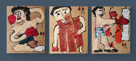 Boxing triptych