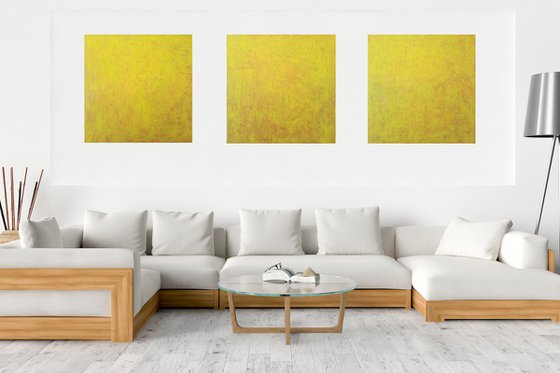 Falling stars - triptych textured minimalistic painting