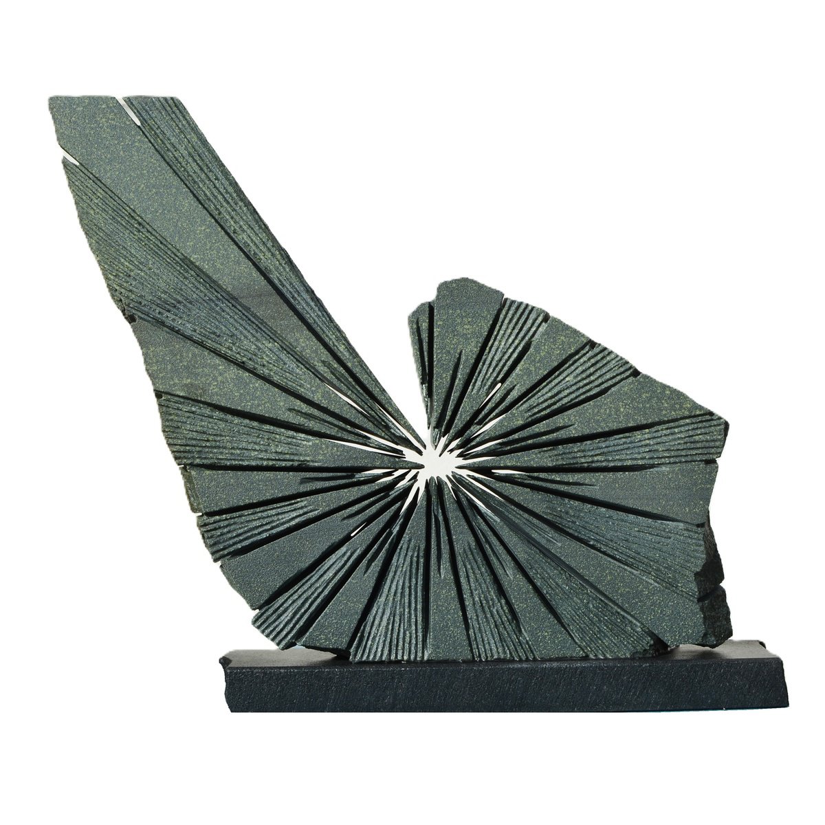 Impressionistic Landscape Stone Sculpture By Ognyan Chitakov, 16 X 15", "Helix Of Light", Original Artwork