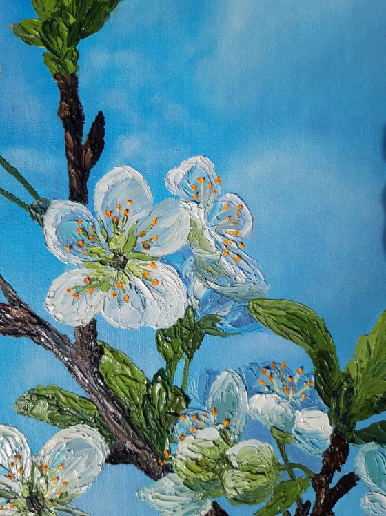 "Spring morning", blossom painting