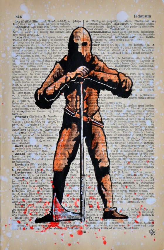 Hangman - Collage Art on English Dictionary Vintage Page