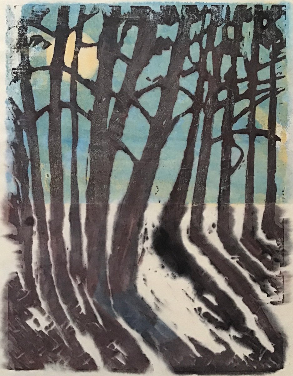 Organic Landscape Limited Edition Print By Sandra Haney, 8 X 10", Winter Trees, Original Artwork