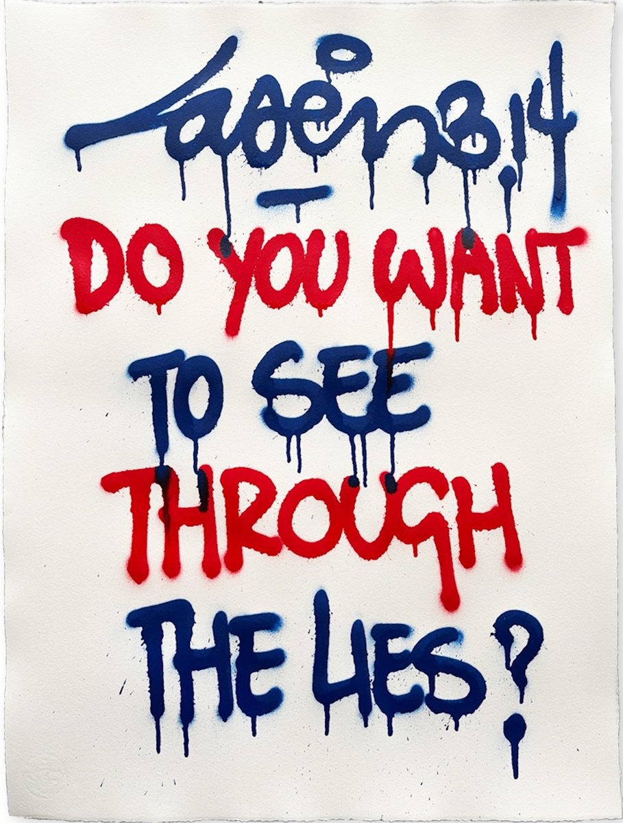 Urban And Pop Abstract Painting By Laser 3.14, 20 X 26", Do You Want..., Original Artwork