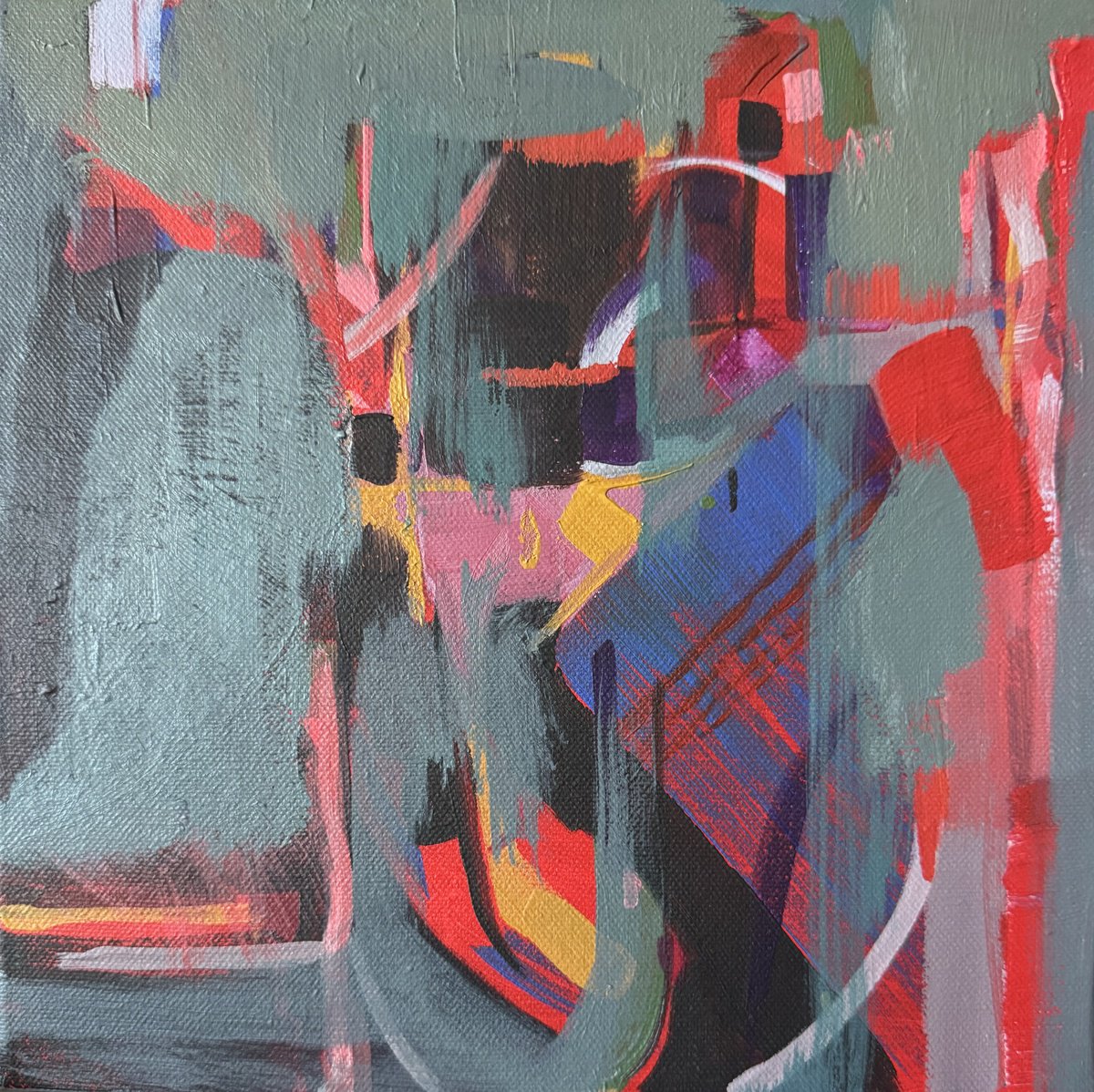 Organic Abstract Acrylic Painting By Hanna Bell, 10 X 10, Small Expansiveness 6, Original Artwork