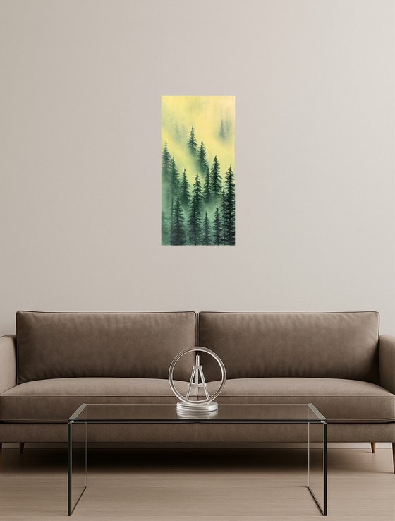 Mist at Down. Atmospheric Landscape