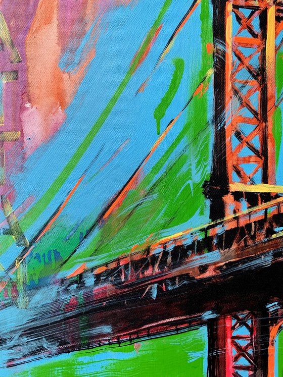 Bright painting - "Manhattan bridge" - USA - Urban Art - Manhattan - Bridge - Street Art - New York - City