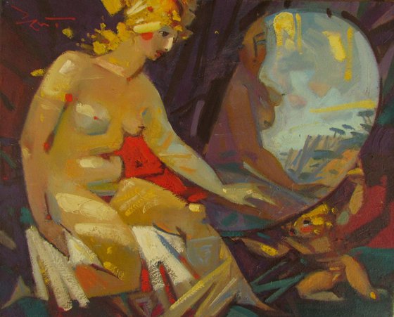 Venus in front of a mirror