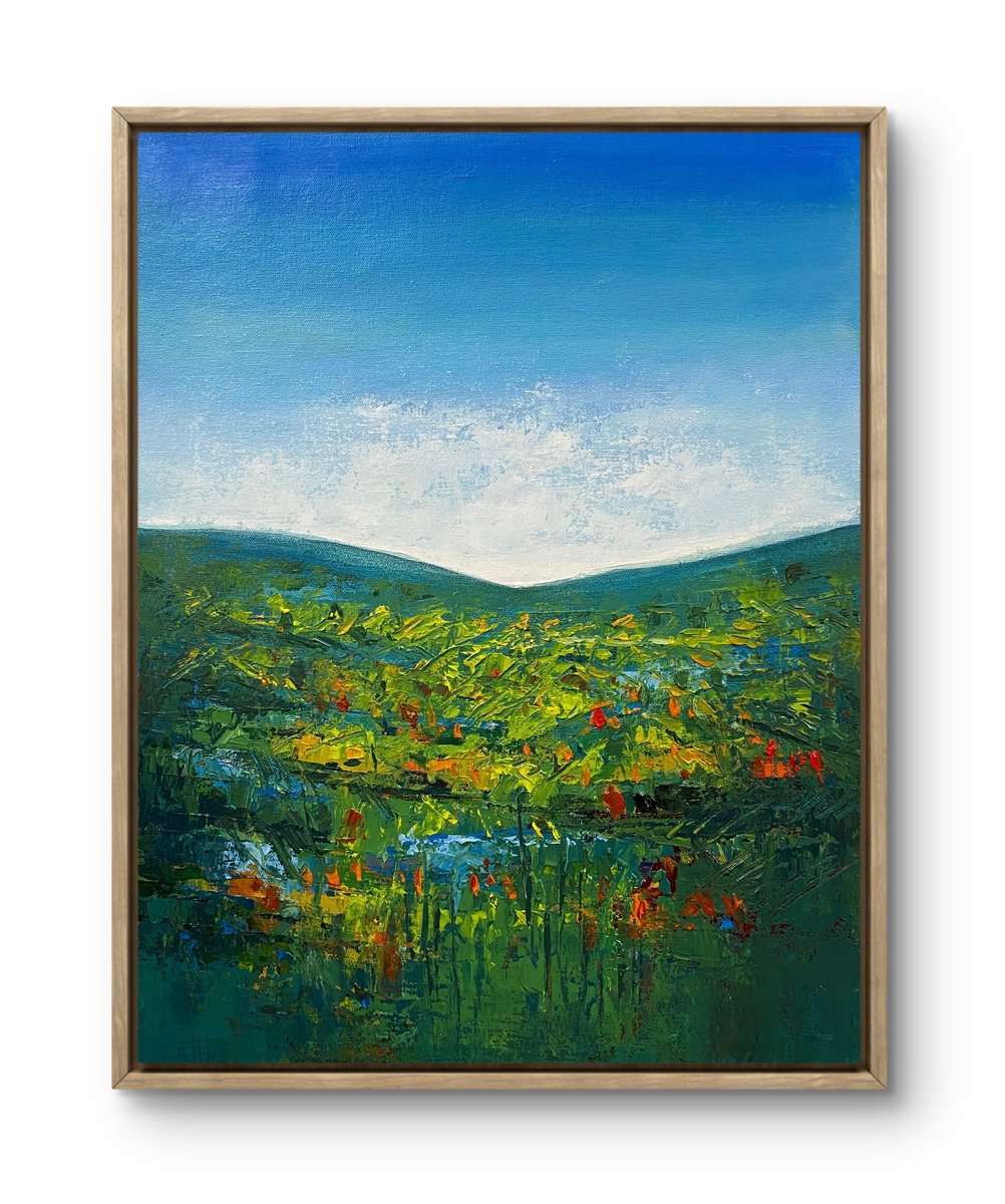 Organic Abstract Acrylic Painting By Athaang Art, 18 X 22, Morning Silent, Original Artwork