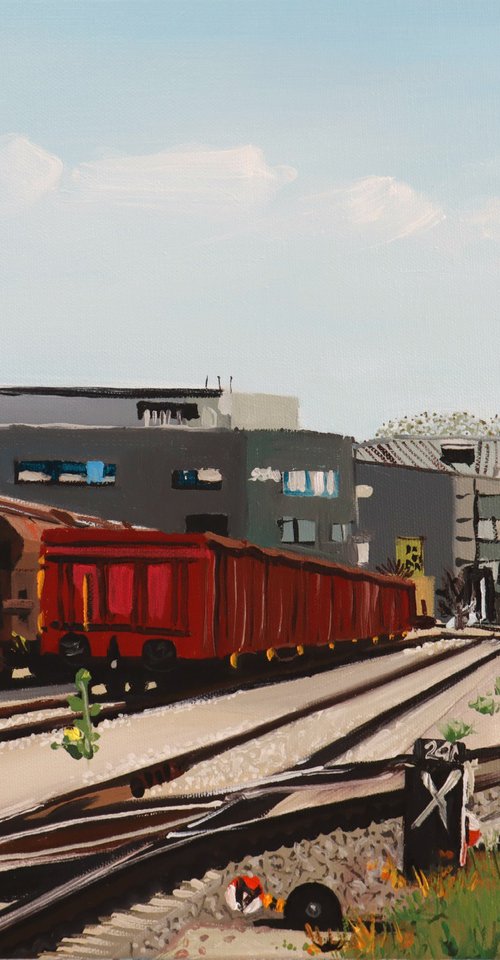 Railway carriages at the freight station by Zoltan Till