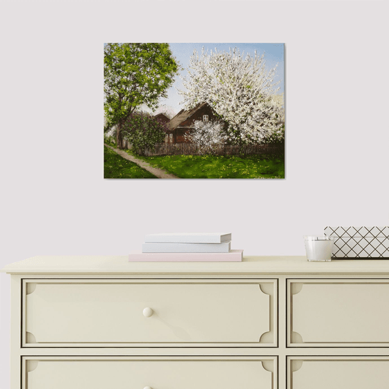 Spring Blossom Village Landscape