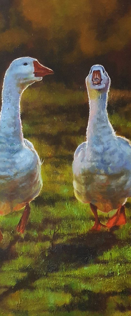 "Two cheerful geese" by Anna Bessonova (Kotelnik)