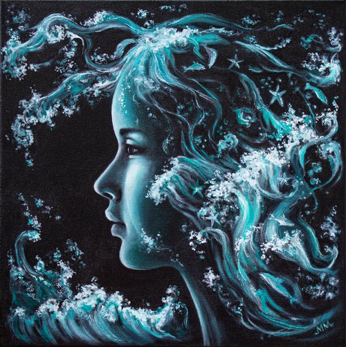 Conceptual oil painting If the Sea Was a Girl by Mila Moroko