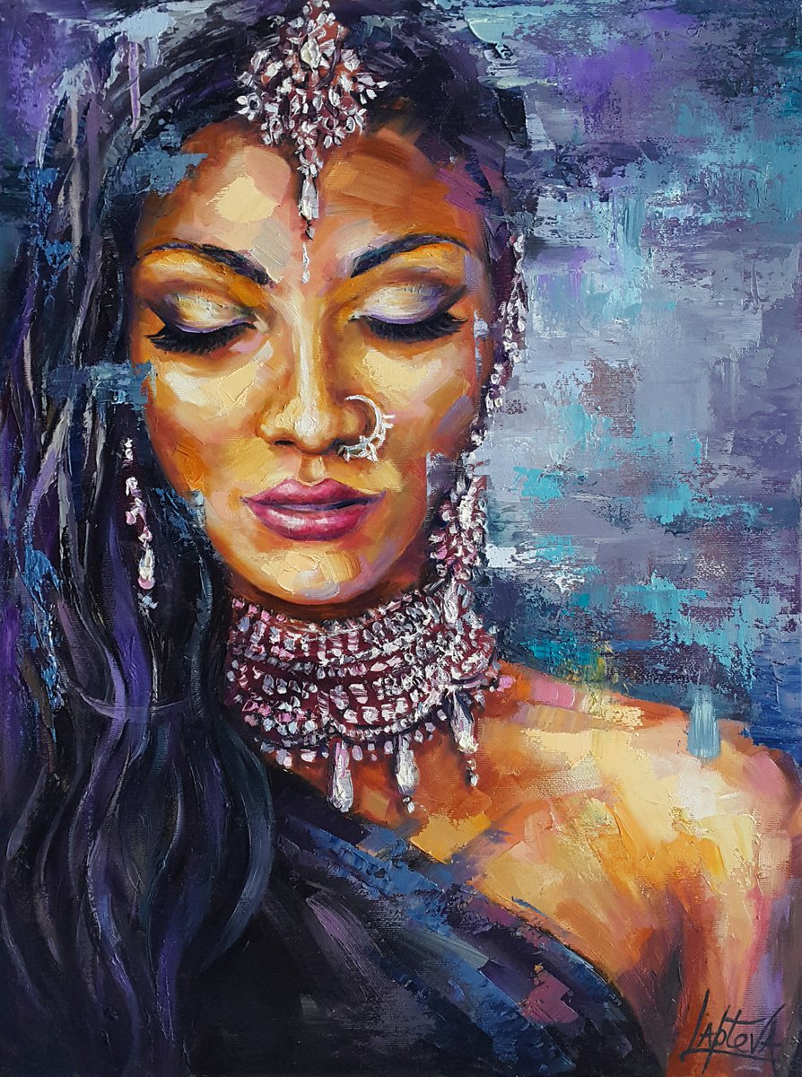 Portrait Indian woman by Viktoria Lapteva