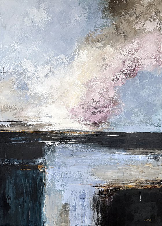 Violet Pink Sky Over Deep Waters