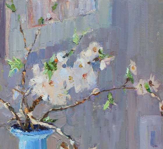 Still life with a blue vase