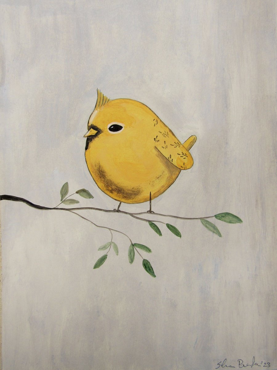 The yellow cardinal bird by Silvia Beneforti