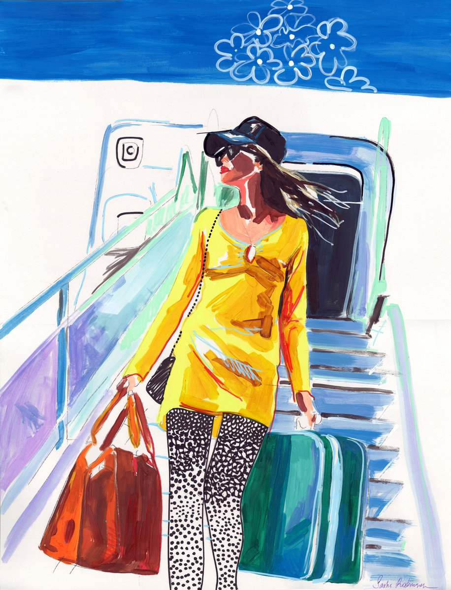 IN LOVE WITH TRAVEL - Large Abstract Pop art Gicl�e print on Canvas by Sasha Robinson