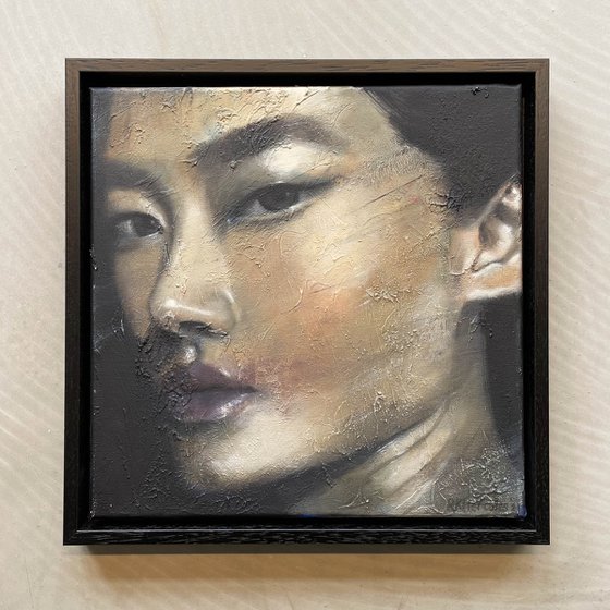 Ash Foo | female contemporary portrait in Asian model oil paint on canvas Painting by RK H
