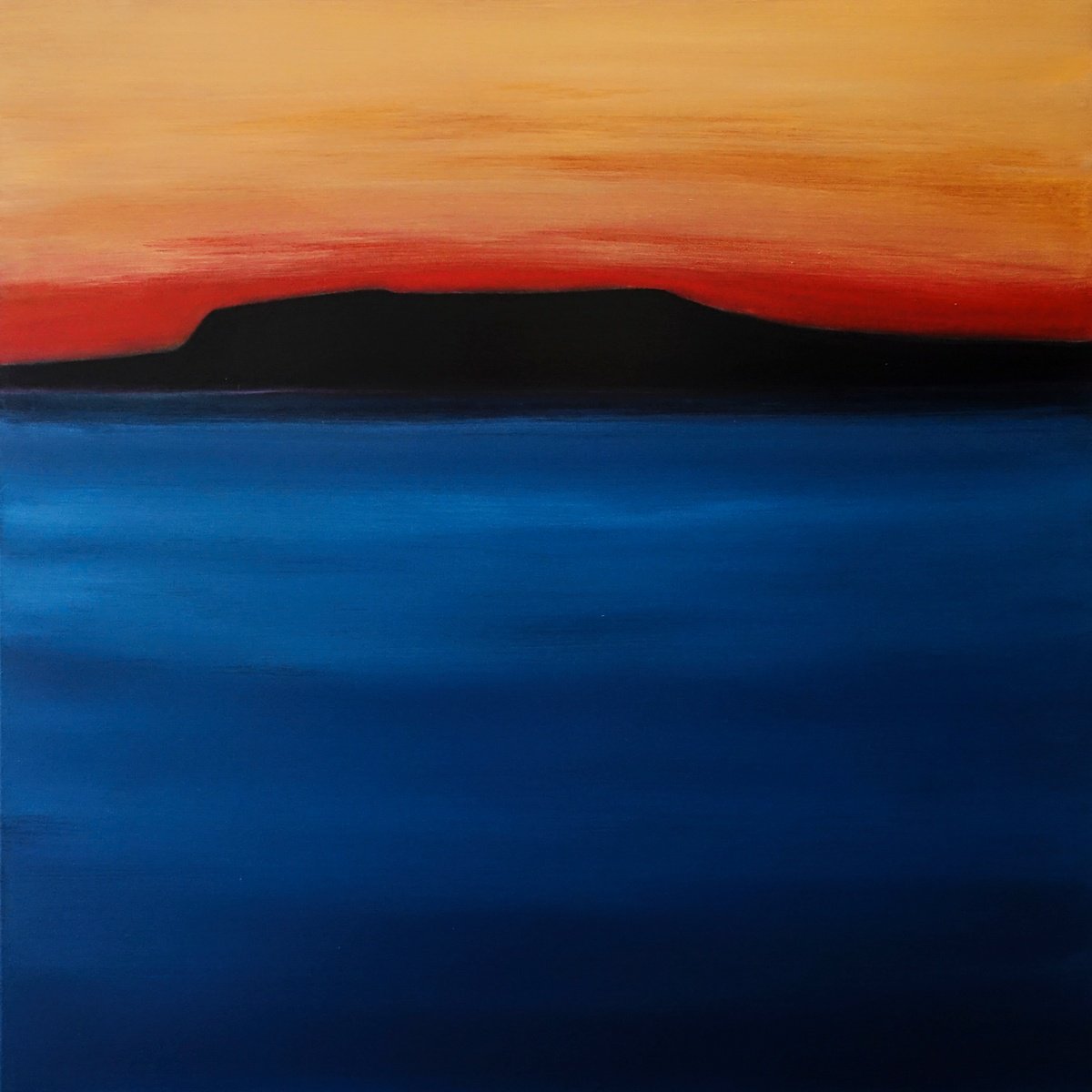 Abstract Landscape Acrylic Painting By Pier Maurizio Greco, 31 X 31", Incontro, Original Artwork