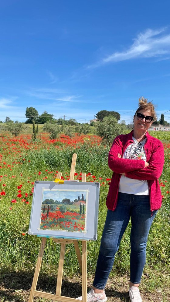 Poppies of Languedoc. French Landscape