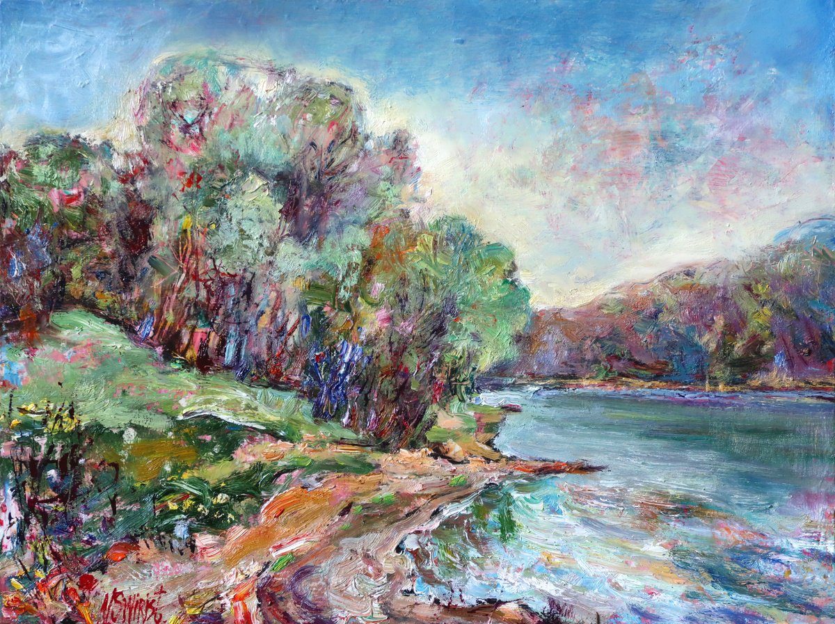 Spring Shore By Nikifor Swiristuhin, 16 X 12, Artwork For Sale On Artfinder