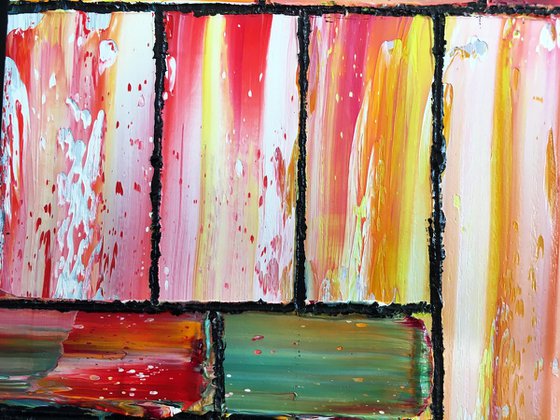 "I'm Building My Own Wall" - Original PMS Oil Painting On Wood - 19" x 26"
