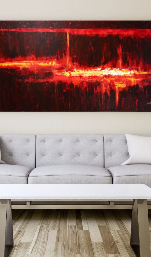 Burning Flames 24"x 48" by Zbigniew Skrzypek