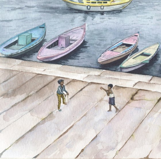 Boats on Varanasi ghats