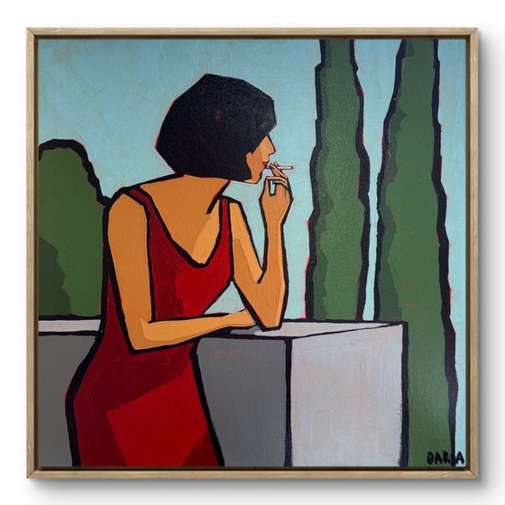 Woman on Balcony