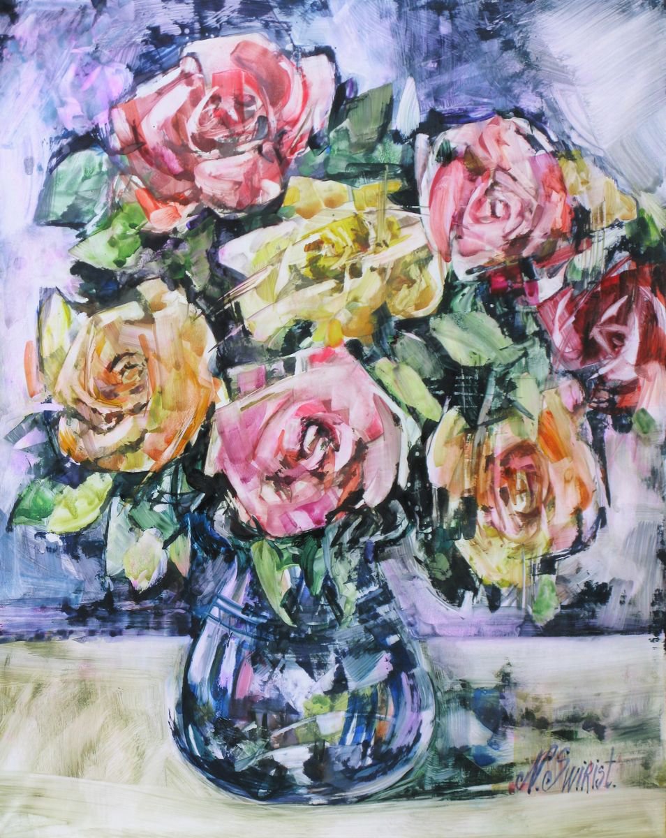 Evening roses by Nicola Ost * N.Swiristuhin