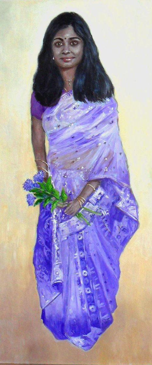 sabna in purple sari by Colin Ross Jack