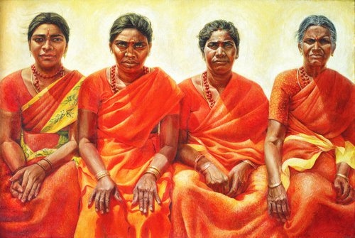 Red Sarees by Kateryna Goncharova