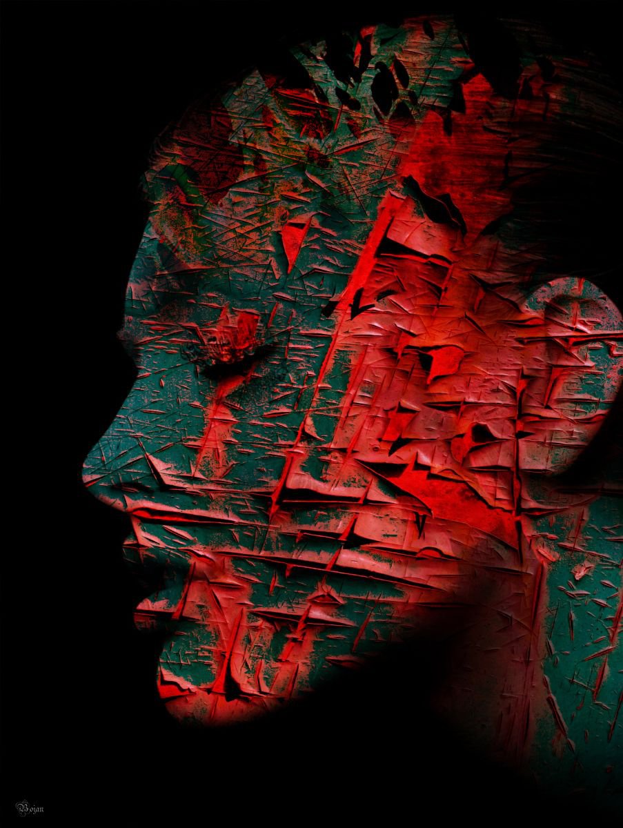Illustrative Portrait Photograph By Bojan Jevtic, 30 X 39, Scars, Original Artwork