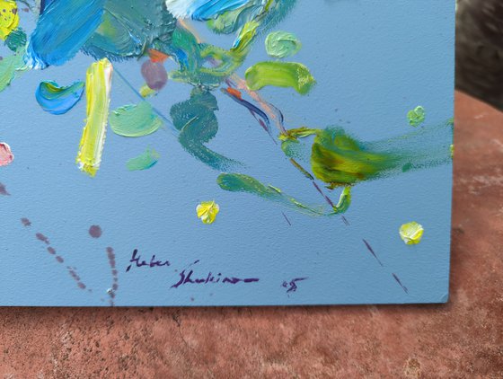 Blossom on blue