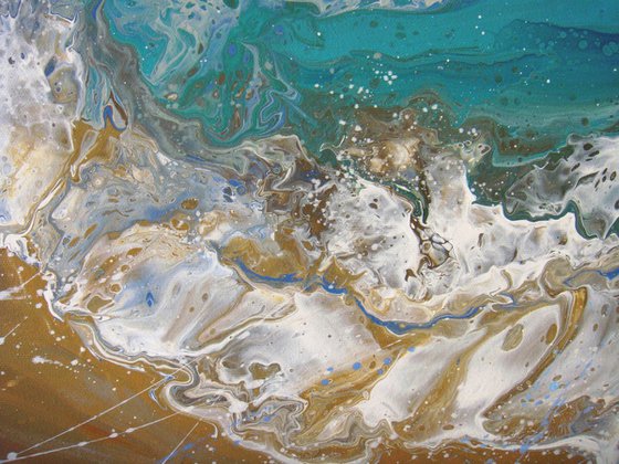 “White Waves” LARGE Painting 70x100 cm