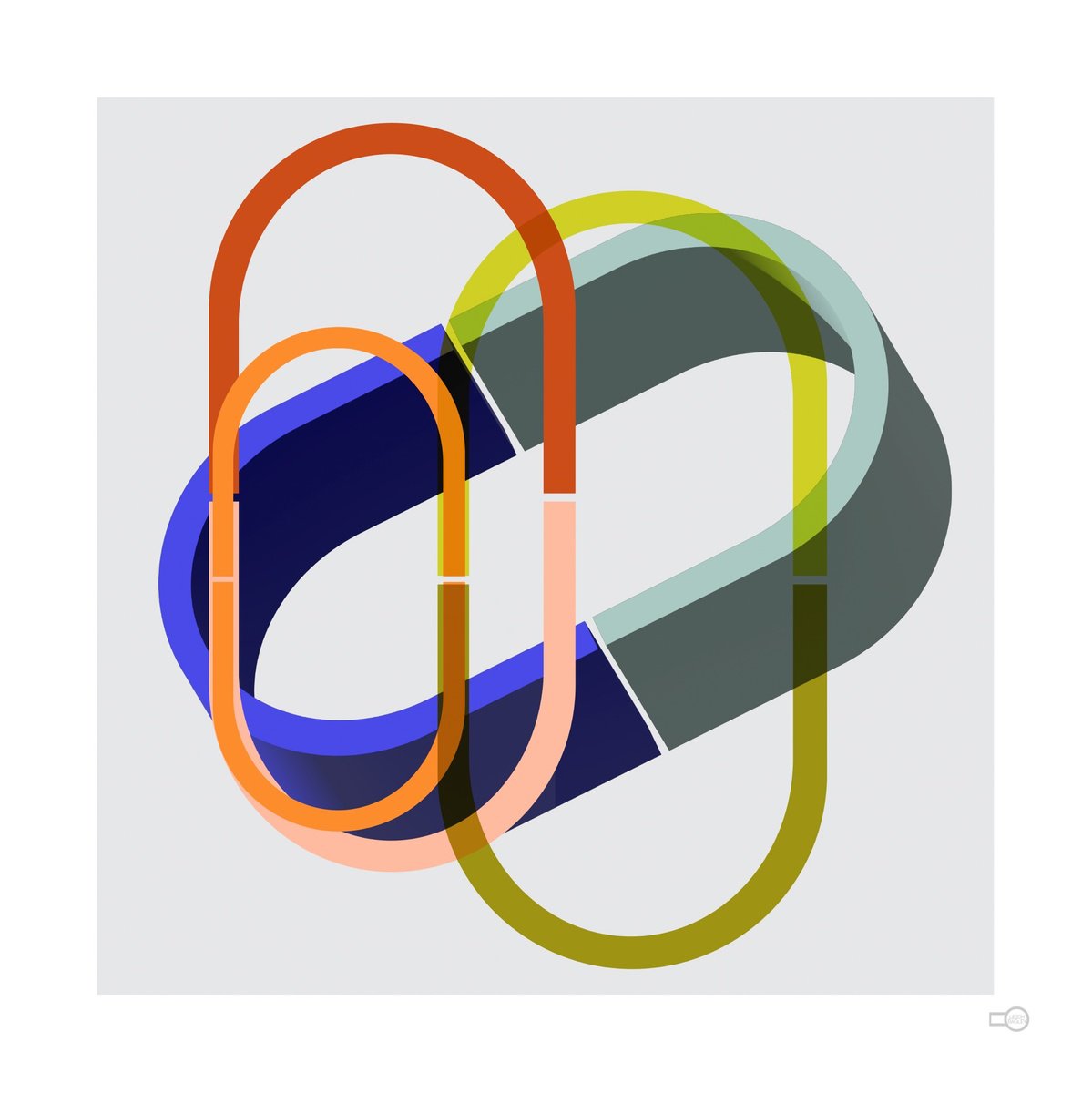 Geometric Abstract Giclee Print By Leigh Bagley, 39 X 39", Pill No:2, Original Artwork