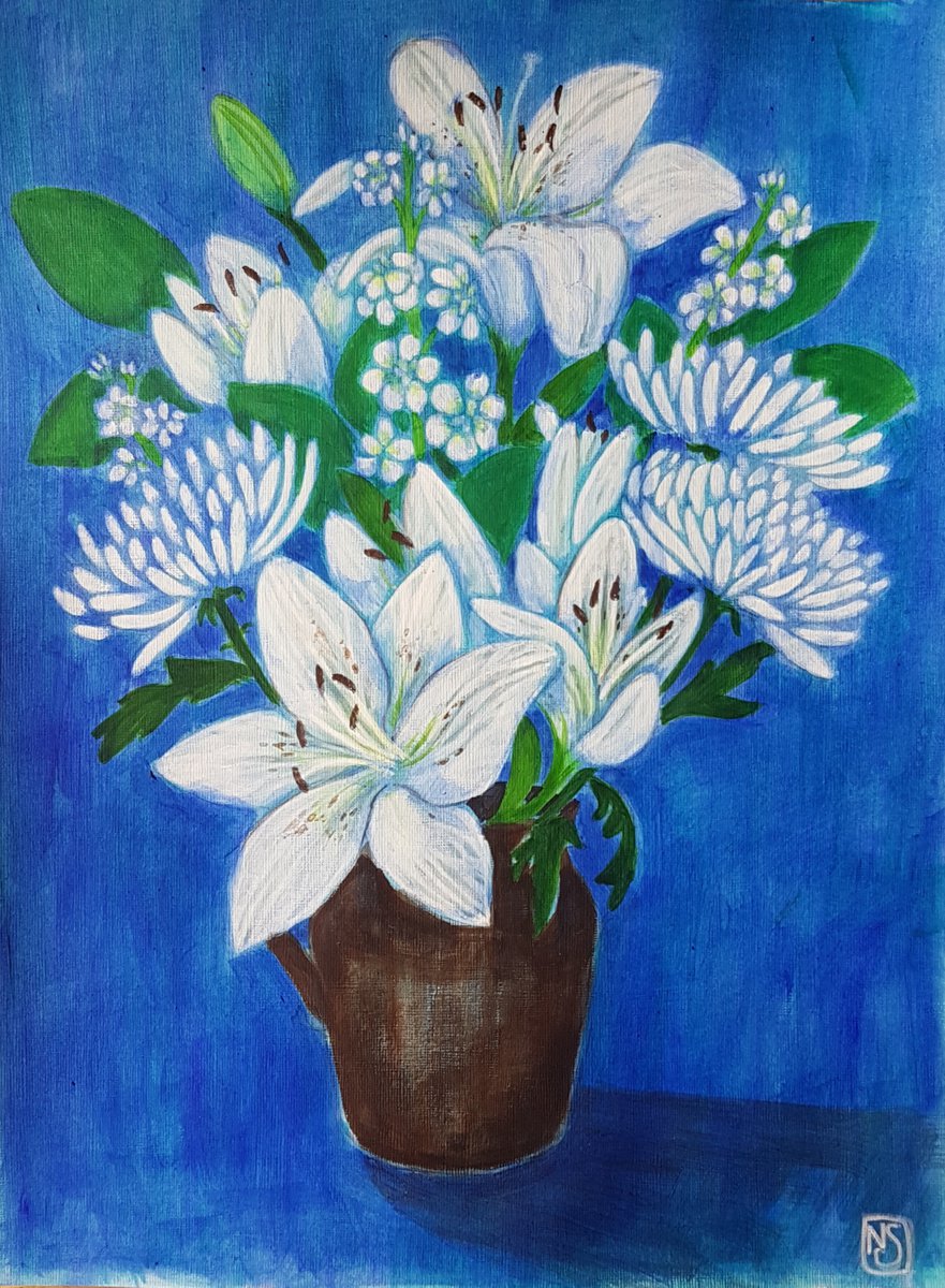Blue and White Still Life by Nina Shilling