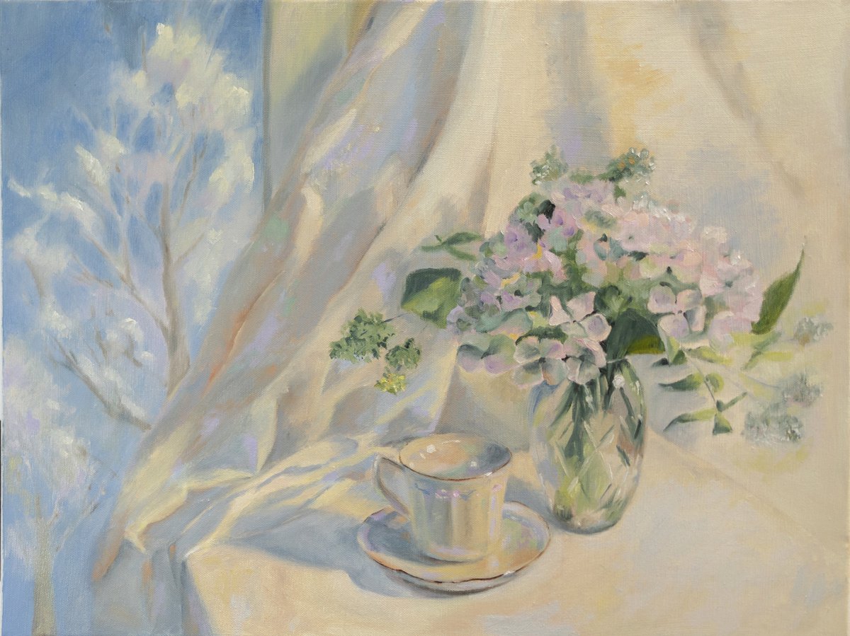 Hydrangea and a Porcelain Cup by Maria Stockdale