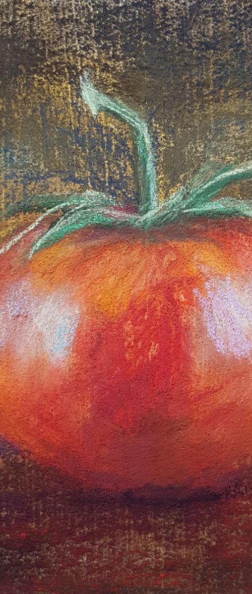 Tomato  ORIGINAL SOFT PASTEL PAINTING  Miniature by Monika Wisniewska Amaviael