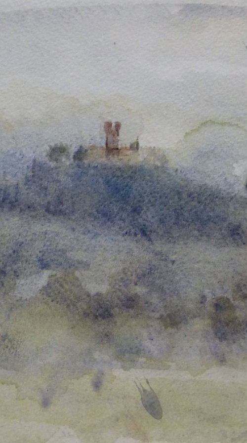 Castle on the Hill, 24x18 cm by Frederic Belaubre