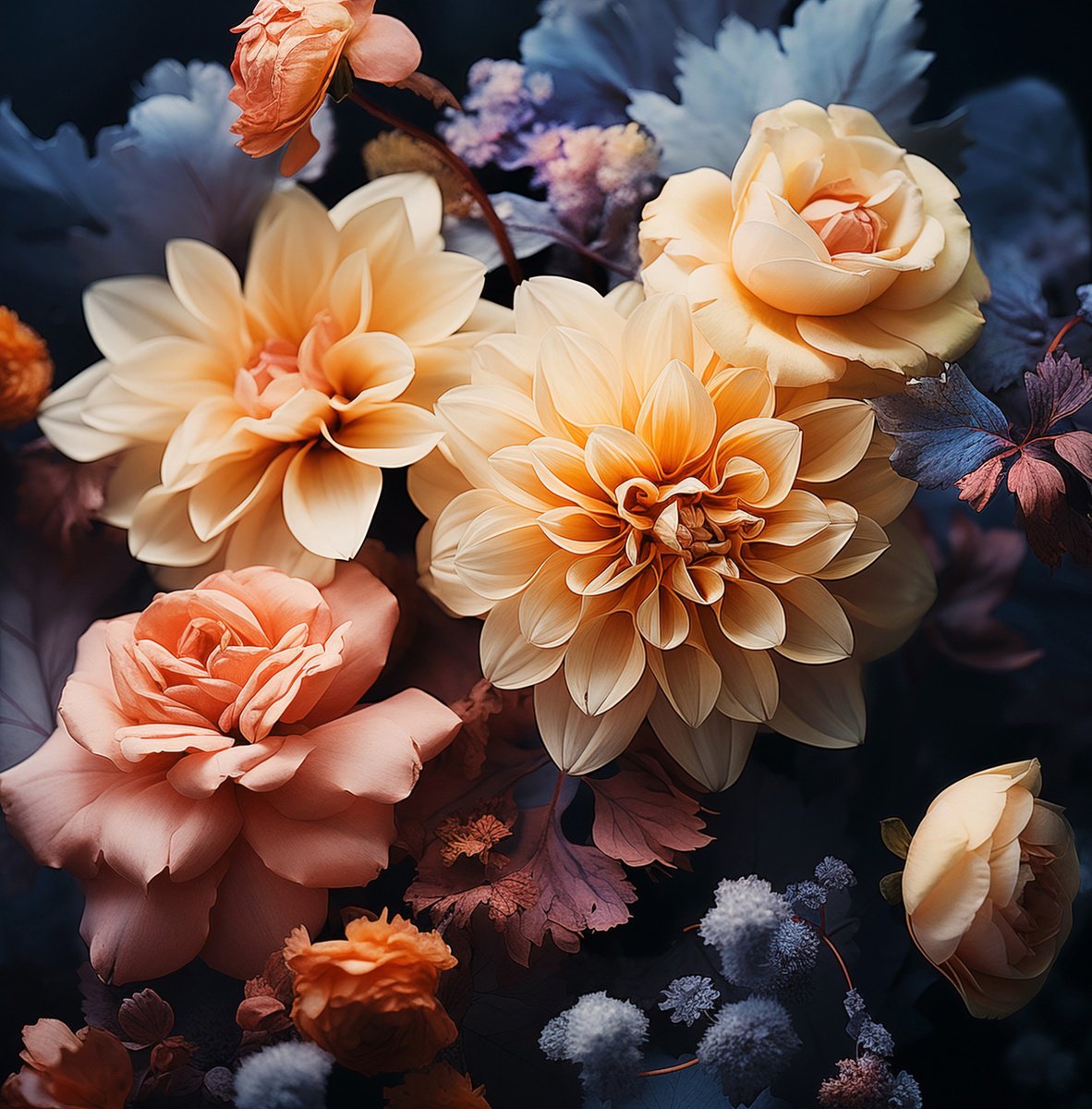 Photorealistic Botanical Photograph By Michael Filonow, 32 X 32", Botanicals 2, Original Artwork