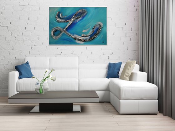 Liaison - Abstract Art - Acrylic Painting - Canvas Art - Framed Painting - Abstract Sea Painting - Ready to Hang