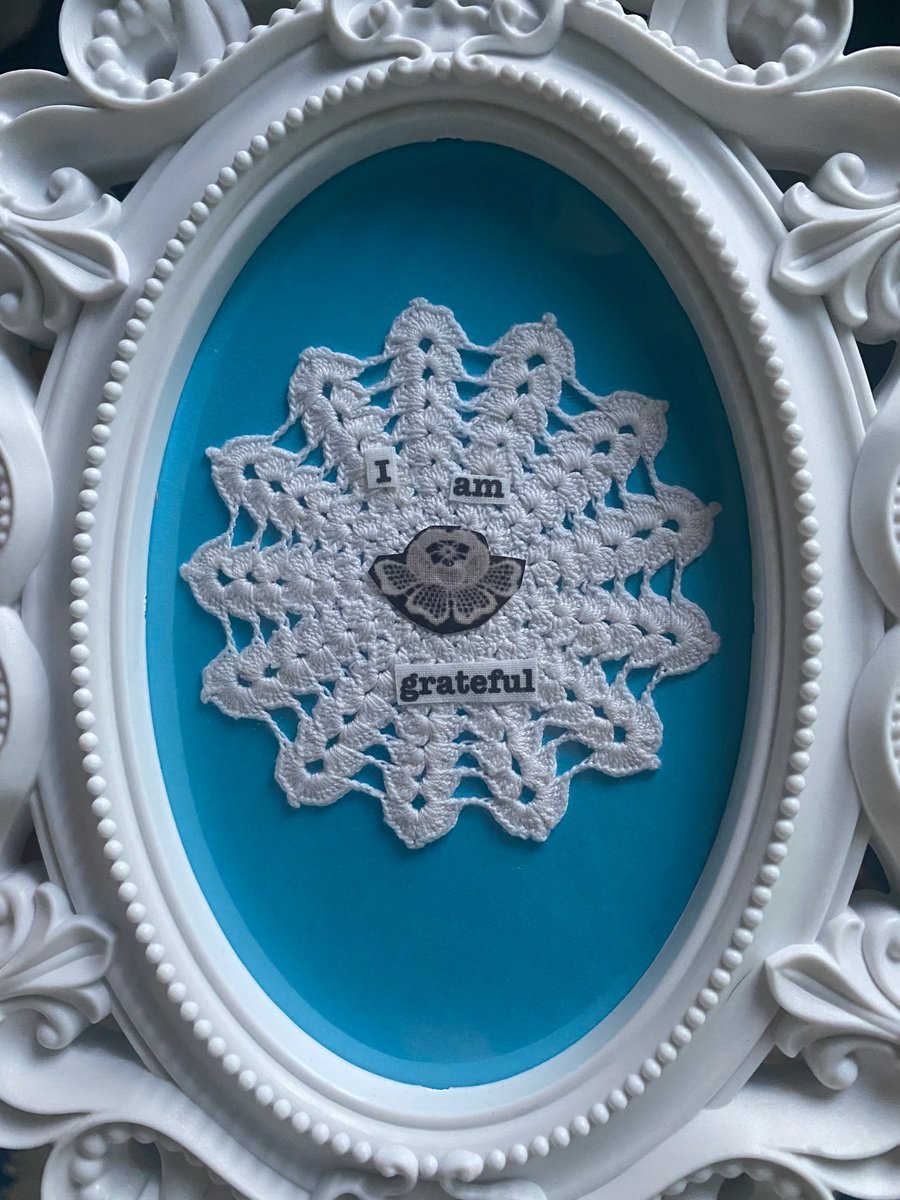 Impressionistic Portrait Collage By Francesca Candito, 8 X 10, I Am Grateful, Original Artwork