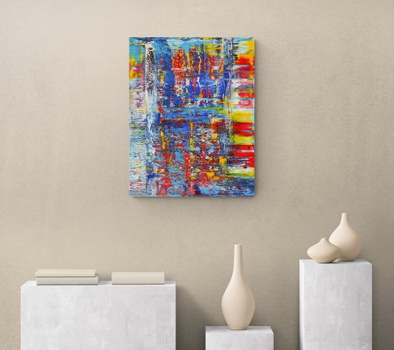 55x70 cm | 21.5x27.5″ Colorful abstract painting Original canvas art