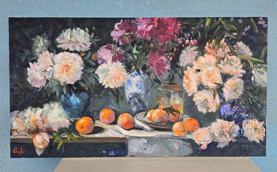 Still Life with Peonies and Oranges